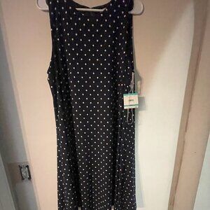 Anne Klien Navy and White Sleeveless Dress New with tags